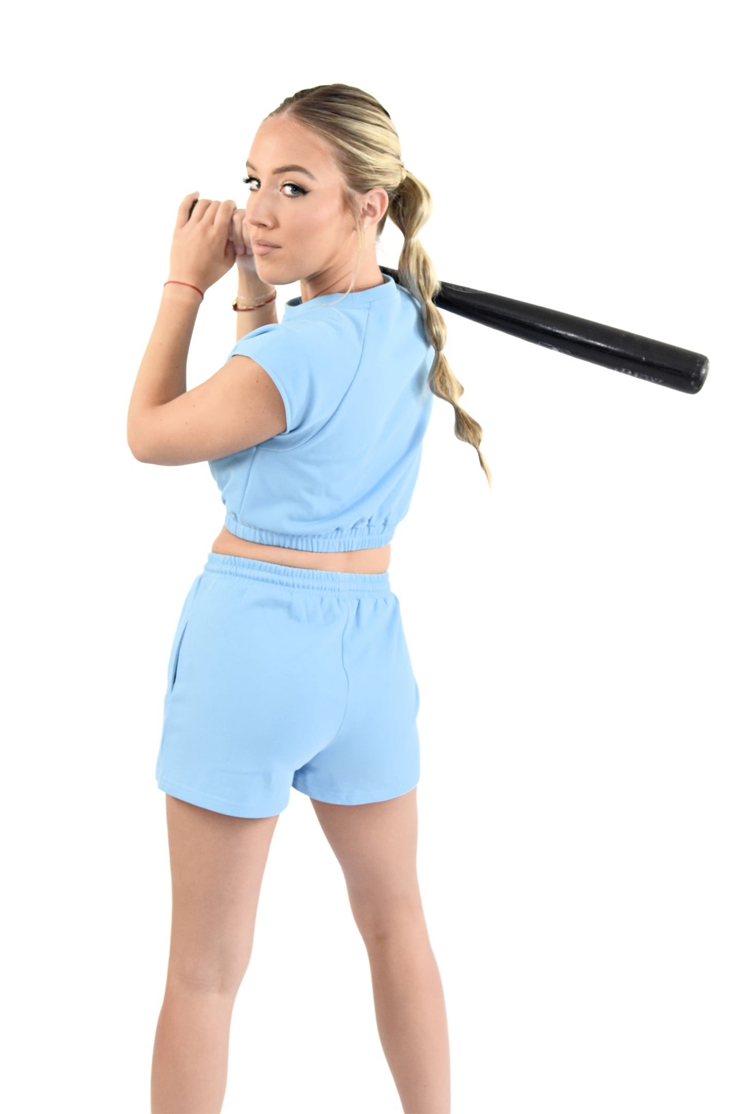 Blue Crop Muscle Top