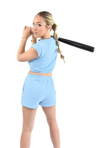 Blue Crop Muscle Top